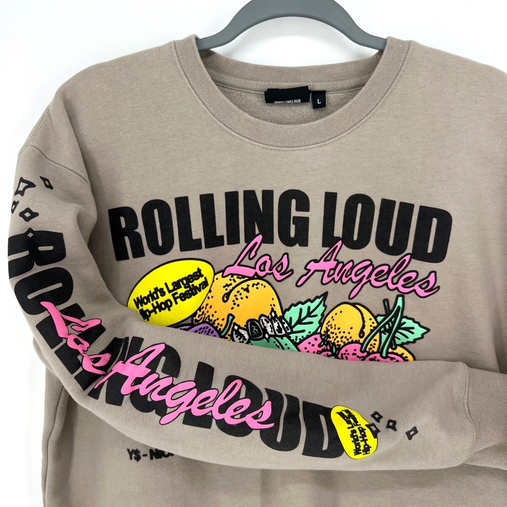 Official Rolling Loud Los Angeles Edible Artistry‎ Crewneck Sweatshirt Mens L